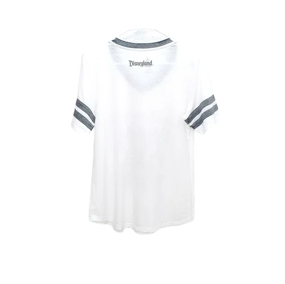 NWT Disney Store Park Ringer Style "Happy Place" Mickey Mouse Graphic Tee Shirt - Picture 2 of 10